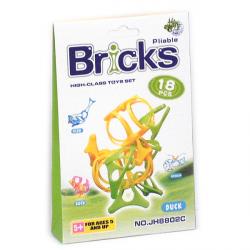 Bricks  Цветной конструктор-трансформер (18 деталей)